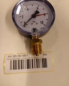 Manometer dia. 80 0 - 10 bar 1/2" m radial bottom side